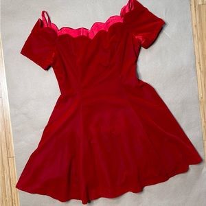 Vintage red velvet dress